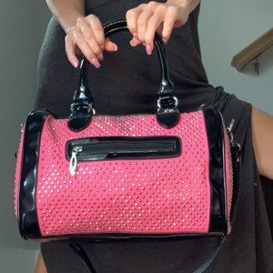 FUSCHIA - Embellished Bowling Bag Satchel